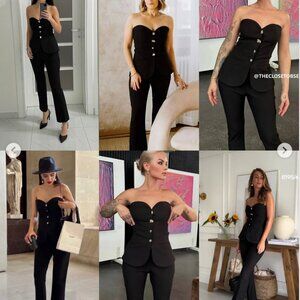 Zara bustier black jumpsuit